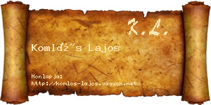 Komlós Lajos névjegykártya