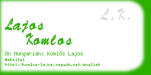 lajos komlos business card